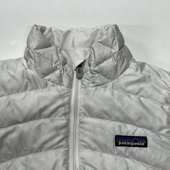 Patagonia Down Sweater Vest Womens Small White Zip 84627 Company Logo - Picture 3 of 11